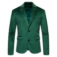 thumbnail image 1 of YLSDL Men's Velvet Blazer Jacket Slim Fit Business Suit One Button Tuxedo Party Wedding Prom Blazer Green S, 1 of 1