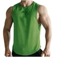 thumbnail image 1 of YLSDL Men's Workout Sleeveless Shirts Summer Slim Fit Breathable Lightweight Cotton T-shirts Athlete Gym Bodybuilding Sports Vest Solid Color Crew Neck Muscle Shirts Green XXL, 1 of 6