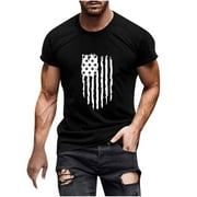 YLSDL Mens Patriotic Muscle Sports T-Shirts Men 2024 Fashion Outfits Workout Independence Day Grahic Basic Tees Short Sleeve Blouse Boat Neck Summer Tops Quick Dry Athletic Shirts Black 4