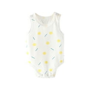 YLSDL Newborn Baby Sleeveless Bodysuit Cactus Polka Dot Print Cotton One-Piece Baby Clothes Born To Crawl Off Roading Climbing Jumpsuit White 3-6 months