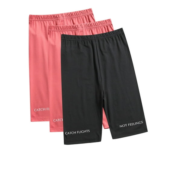 YLSDL Women's 3-Pack High Waist Biker Shorts Safety Soft Stretch Sports Yoga Shorts Workout Shorts Biker Shorts for Women Seamless Shorts Red M