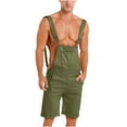 thumbnail image 1 of YLSDY 2025 Bib Overalls for Men Casual Sleeveless Holiday Coveralls Cargo Stylish Shorts Vintage Jumpsuit Rompers with Pockets Army Green L, 1 of 6