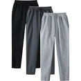 thumbnail image 1 of YLSDY 3 Pack Sweatpants for Mens Drawstring Workout Open Bottom Joggers Sweat Pants Baggy Loose Fit Trousers with Pockets Black XL, 1 of 8
