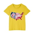 thumbnail image 1 of YLSDY 4th of July Toddler Baby Boys Girls T-Shirt Kids Funny Letters Print Patriotic Cotton Independence Day Top Yellow 9 Years, 1 of 5