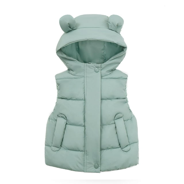 YLSDY Baby Boys Girls Winter Vest Hooded Puffer Vest Kids Warm Thick