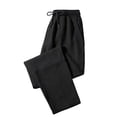 thumbnail image 1 of YLSDY Baggy Casual Pants for Men Fall Straight Leg Lightweight Beach Lounge Pants Breathable Drawstring Loose Trousers Black XXXL, 1 of 4