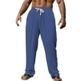 thumbnail image 1 of YLSDY Baggy Sweatpants Men Cotton, Drawstring Lounge Pants, Relaxed Fit, IFashion for Comfort Wide Leg Casual Pants Navy S, 1 of 5