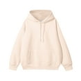 thumbnail image 1 of YLSDY Basic Hoodies for Men Unisex Fall Solid Color Drawstring Hoodie Sweatshirt Long Sleeve Kangaroo Pocket Pullovers Top Beige L, 1 of 2