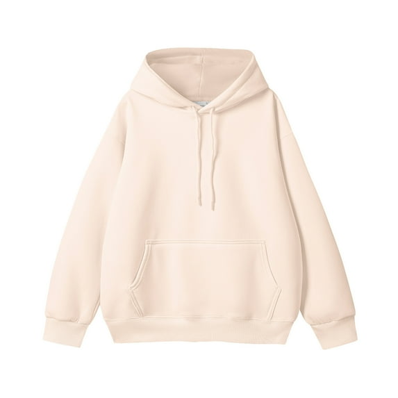 YLSDY Basic Hoodies for Men Unisex Fall Solid Color Drawstring Hoodie Sweatshirt Long Sleeve Kangaroo Pocket Pullovers Top Beige L