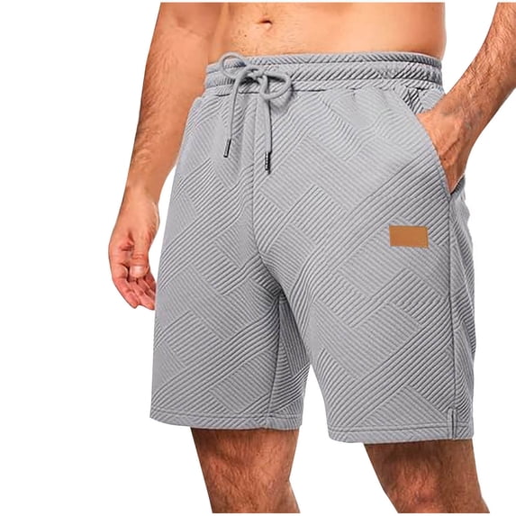 YLSDY Beach Yoga Shorts for Men Casual Loose Breathable Athletic Workout Short Elastic Waist Drawstring Summer Shorts Gray M