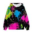 thumbnail image 1 of YLSDY Big Girls Galaxy Fleece Pockets Sweatshirts Hoodies Long Sleeve Hoodies Casual Graffiti Print Loose Pullover with Pockets Outerwear Light Blue 140 (9 Years), 1 of 4