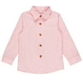 thumbnail image 1 of YLSDY Boys' Striped Long Sleeve Dress Shirt Button Down Formal Shirt for Wedding Party Pink 6 Years, 1 of 5
