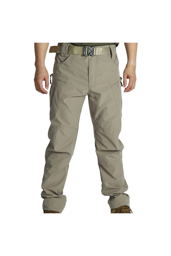 Cargo Pants for Men - Mens Lightweight Ripstop Tactical Pant Water Resistant Windbreaker Outdoor Hiking Work Sweatpant Khaki XL