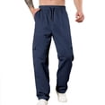 thumbnail image 1 of YLSDY Cargo Pants for Men Solid Drawstring Multi Pockets Cargo Pants Regular Work Trousers Fashion Casual Comfy Streetwear Navy M, 1 of 9