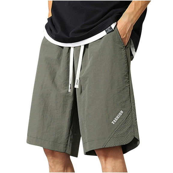 YLSDY Cargo Shorts for Men Stretch Waist Quick Dry Lightweight Hiking Fishing Short Pants Plain Waterproof with Pockets Summer Army Green L