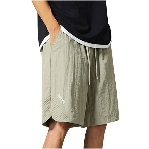 YLSDY Cargo Shorts for Men Stretch Waist Quick Dry Lightweight Hiking Fishing Short Pants Plain Waterproof with Pockets Summer Khaki M