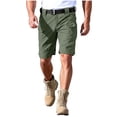 thumbnail image 1 of YLSDY Cargo Shorts for Men Waterproof Outdoors Work Shorts Knee Length Baggy Elastic Waist Hiking Shorts with Pockets Army Green XL, 1 of 9