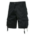thumbnail image 1 of YLSDY Cargo Shorts for Men with 6 Pockets Relaxed Fit Golf Shorts Button Classic Elastic Waist Hiking Shorts Summer Baggy Jorts Black S, 1 of 8