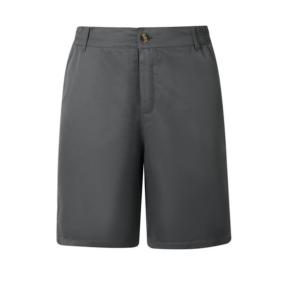 YLSDY Casual Shorts for Men Twill Elastic Waist Wrinkle Free Business Golf Shorts Stretch Chino Short Slim Fit 10" Inseam Flat Front Shorts Gray M