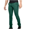 thumbnail image 1 of YLSDY Comfy Pants for Men Thin Solid Color Business Daily Trousers with Pockets Office Tapered Mid Waist Button Long Pants Army Green L, 1 of 6
