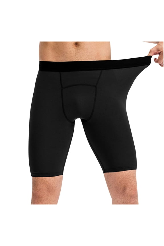 Compression Shorts for Men Athletic Workout Running Performance Underwear Gym Sports Base Layer Fashion Black L