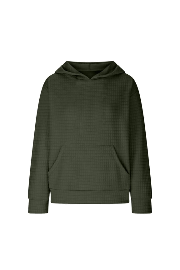 Cute Hoodies for Teen Girls Trendy Preppy Waffle Hooded Sweatshirts Oversized Long Sleeve Sweater Tween Girl Clothes Army Green 120 (7 Years)