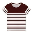 thumbnail image 1 of YLSDY Cute Tops for Teen Girls Trendy Soft Cute Crewneck Short Sleeve Shirt Casual Tunic Dressy Striped Plus Size Tops Red 9-10 Years, 1 of 5