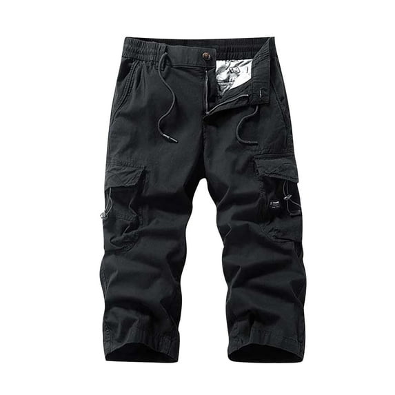 YLSDY Fashion Cargo Pants for Men Multi-Pocket Tapical Pant Rip Stop Relaxed Fit Harem Outdoor Straight Leg Casual Workwear Black XL