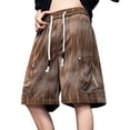 thumbnail image 1 of YLSDY Fashion Cargo Shorts for Men 2025 Casual Summer Travel Shorts Elastic Waist Loose Fit Breathable Retro Y2k Hip Hop Streetwear Coffee L, 1 of 9