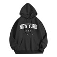 thumbnail image 1 of YLSDY Fashion Fall Clothes Men's Oversized Letter Print Graphic Hoodies Long Sleeve Hooded Pullover Casual Sweatshirts with Pocket Dark Gray XXL, 1 of 5