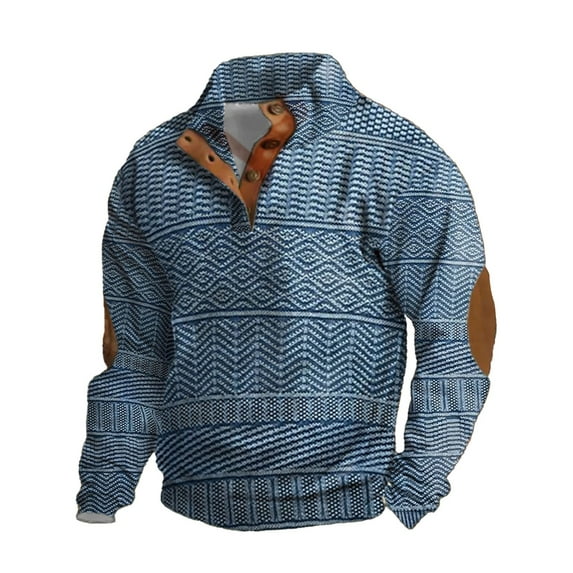 YLSDY Fashion Men Plus Size Long Sleeve Sweatshirt Vintage Button Pullover Casual Shirt with Elbow Patches Soft Blouse Fall Shirt Black XXXXL