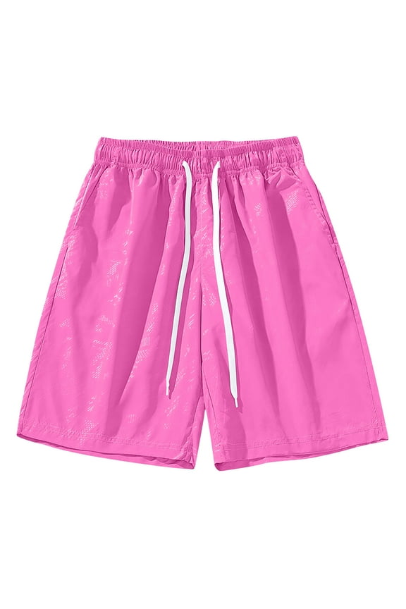 Fashion Men's Casual Beach Shorts Quick Dry Stretch with Pockets Lightweight Athletic Outdoor Running Gym Hiking Summer Short Pink XXL
