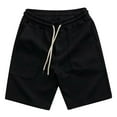 thumbnail image 1 of YLSDY Deals Men's Casual Shorts Classic Fit Drawstring Stretch Regular Shorts Lightweight Fashion Sports with Pockets Black L, 1 of 5