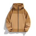 thumbnail image 1 of YLSDY Fashion Men's Contrast Color Outdoor Jacket Camping Hooded Coat Men's Loose Jacket Loose Fit Lightweight Coat Brown XXL, 1 of 2