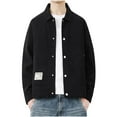 thumbnail image 1 of YLSDY Fashion Men's Corduroy Jacket Fall Winter Causal Lapel Coat Button up Fashion Loose Single Breasted Trenchcoats Black XXXXL, 1 of 7