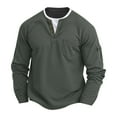 thumbnail image 1 of YLSDY Fashion Men's Linen Long Sleeve Henley Shirts V Neck Button Solid Color Shirt Spring and Summer T-Shirt with Pocket Gray M, 1 of 6