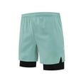 thumbnail image 1 of YLSDY Fashion Mens 2 in 1 Running Short Stretch Quick Dry Athletic Gym Shorts with Compression Liner Workout Short with Pockets Green XXL, 1 of 4