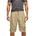 thumbnail image 1 of YLSDY Fashion Mens Cargo Shorts Athletic Workout Gym Short Pants Summer Casual Elastic Drawstring Waist Bermuda Shorts with Pockets Khaki XXXXXL, 1 of 8