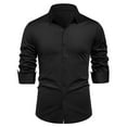 thumbnail image 1 of YLSDY Fashion Mens Dress Shirts Wrinkle-Free Formal Shirts Tuxedo Tshirts Lightweight Stretch Performance Business Casual Shirt Black XL, 1 of 6