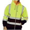 thumbnail image 1 of YLSDY Fashion Mens High Visibility Hoodie Class 3 Reflective Safety Jackets Rain Coat Hi Vis Hooded Sweatshirts Work Windbreakers Green XXXXXL, 1 of 6