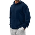 thumbnail image 1 of YLSDY Fashion Mens Pullover Drawstring Hoodies Long Sleeve Casual Lightweight Fashion Hooded Sweatshirt with Kangaroo Pockets Navy XL, 1 of 7