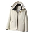 thumbnail image 1 of YLSDY Fashion Mens Rain Coats Windbreaker Hooded Jackets Lightweight Casual Zip up Travel Jacket Waterproof Outdoor Hiking Camping White M, 1 of 5