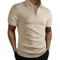 thumbnail image 1 of YLSDY Fashion Mens Textured Knit Button Collared Shirts Regular Fit Stretchy Lightweight Golf Shirts Sweaters Bottons Collared Tops Khaki S, 1 of 6