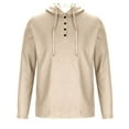 thumbnail image 1 of YLSDY Fashion Mens Waffle Shirts Hoodies Slim Fit Long Sleeve V Neck Golf Henley Shirts Hooded Solid Retro Spring Fall Trendy Tops Khaki XL, 1 of 7