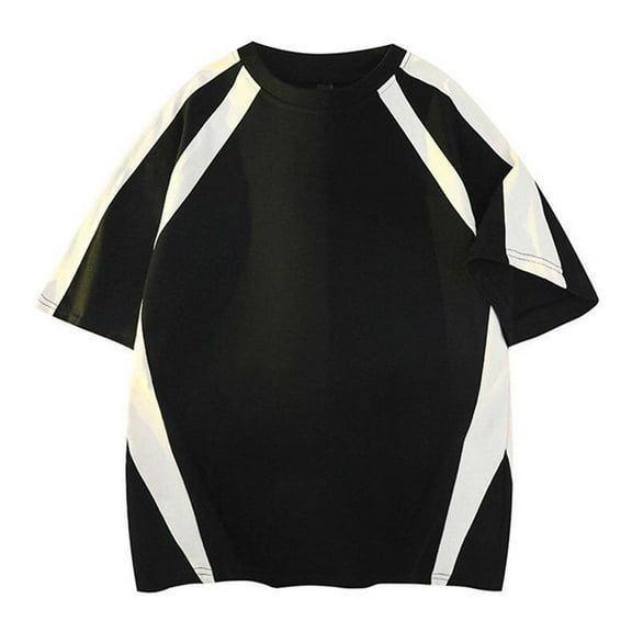 YLSDY Fashion Spring Tshirt for Men Short Sleeve Funny Print Teeshirt Crew Neck Loose Fit Casual Fashion Blouses 2025 Black L