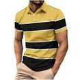 thumbnail image 1 of YLSDY Fashion Summer Patchwork Shirts for Men 2025 Turndown Collar Short Sleeve Tops Fashion Casual Outdoor Lightweight Tee Shirt Yellow XXL, 1 of 4