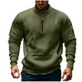 thumbnail image 1 of YLSDY Fashion Sweatshirt for Men Quarter Zip Pullover Tactical Sweatshirt Vintage Long Sleeve Casual Fashion Pullover with Pocket Army Green S, 1 of 4