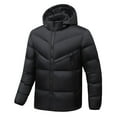 thumbnail image 1 of YLSDY Down Jackets for Mens with Hood Winter Thicken Long Sleeve Puffer Jacket Zip Up Warmth Casual Outdoor Puffy Jackets Black XL, 1 of 9