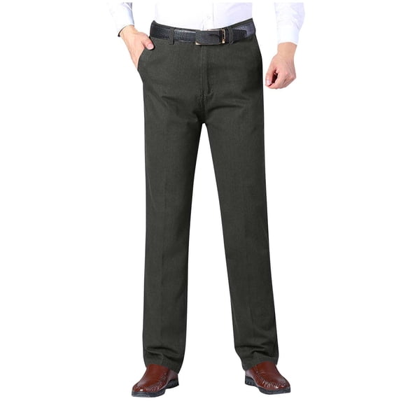 YLSDY Dress Pants for Men Slim Fit Stretch - Mens Golf Pant Straight Leg Trousers Wrinkle Free Business Casual with Pockets Dark Gray S