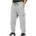 thumbnail image 1 of YLSDY Fleece Lined Jogger Pants Men - Winter Sweatpants with Pockets Elastic Waist Drawstring Warm Running Athletic Track Pant Gray XXL, 1 of 9